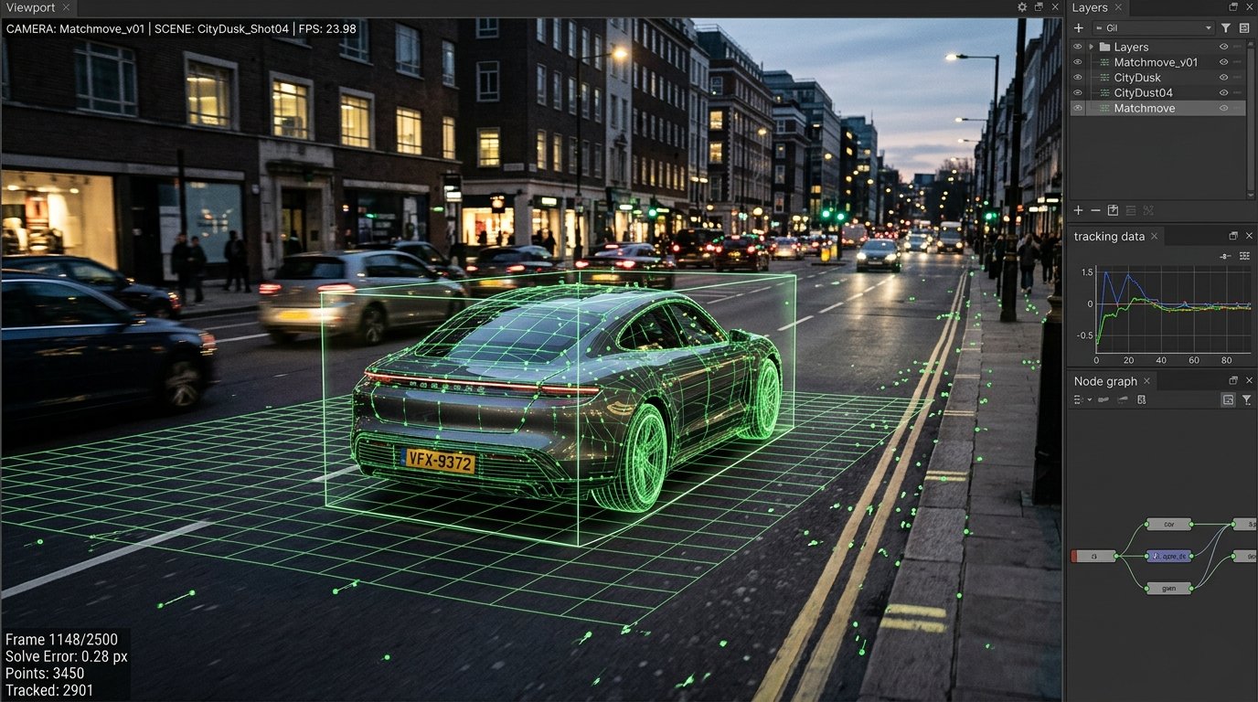 3D Matchmove Car Tracking Grid